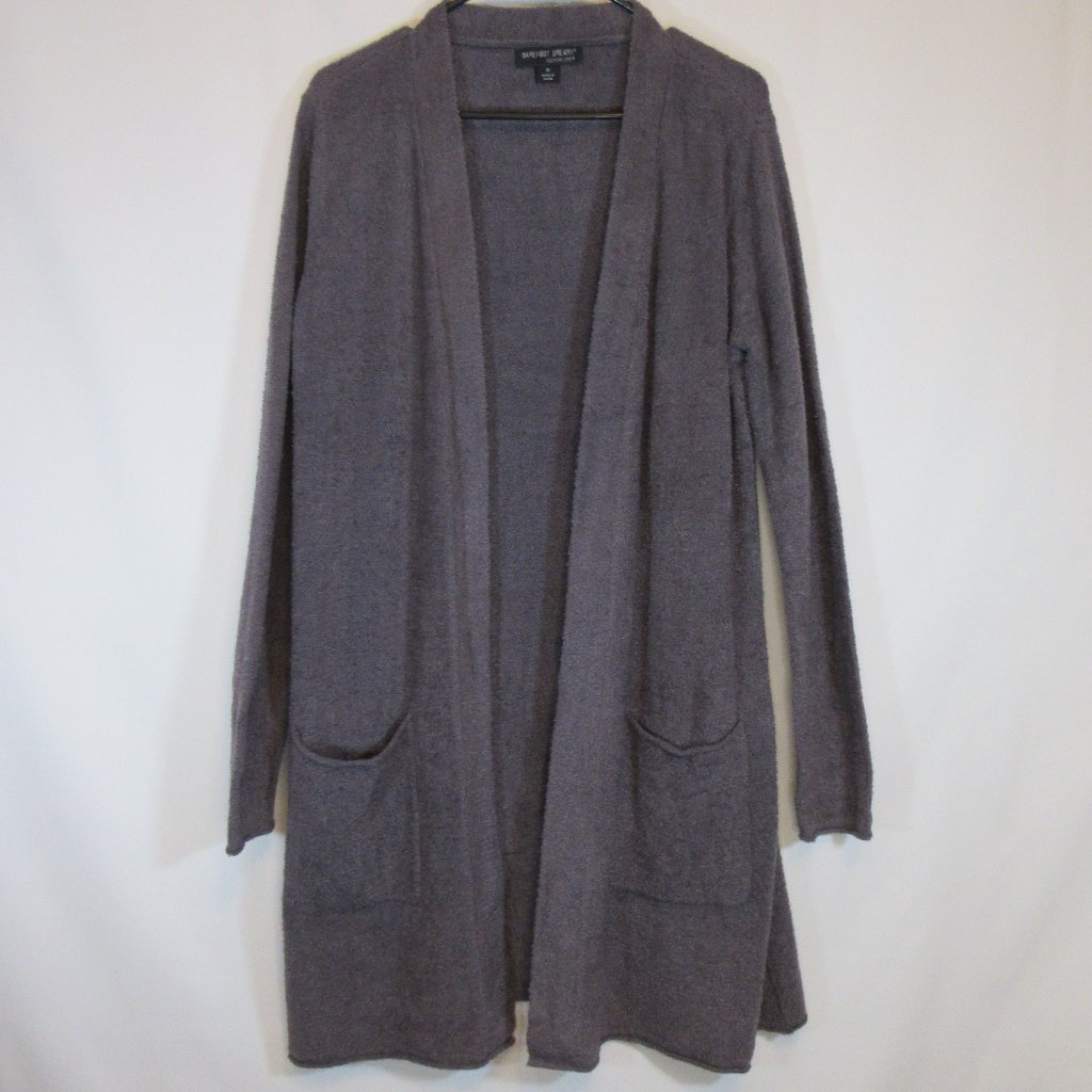 Barefoot Dreams Cozychic Lite Heathered Gray Pacific Blue Long Cardigan